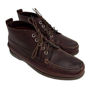 LL Bean Pebbled Leather Lace Up Chukka Boots Preppy Outdoors Boat Mens 7.5D